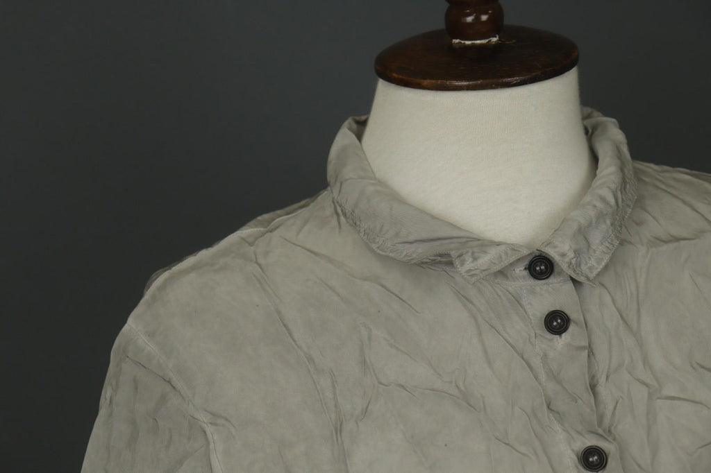 RUNDHOLZ DIP Gray 100% Cupro Long Sleeve Collared Casual Button-Up Shirt – Size S