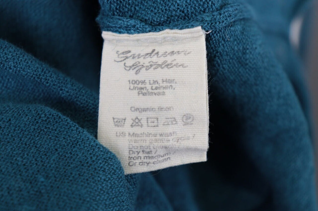 Gudrun Sjoden Blue Linen Lagenlook Long Sleeve Relaxed A-Line Dress – Size L