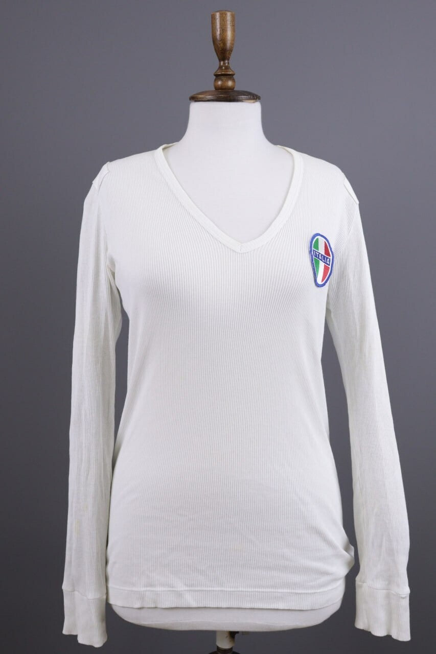 Dolce&Gabanna White V-Neck Pullover – Size 46