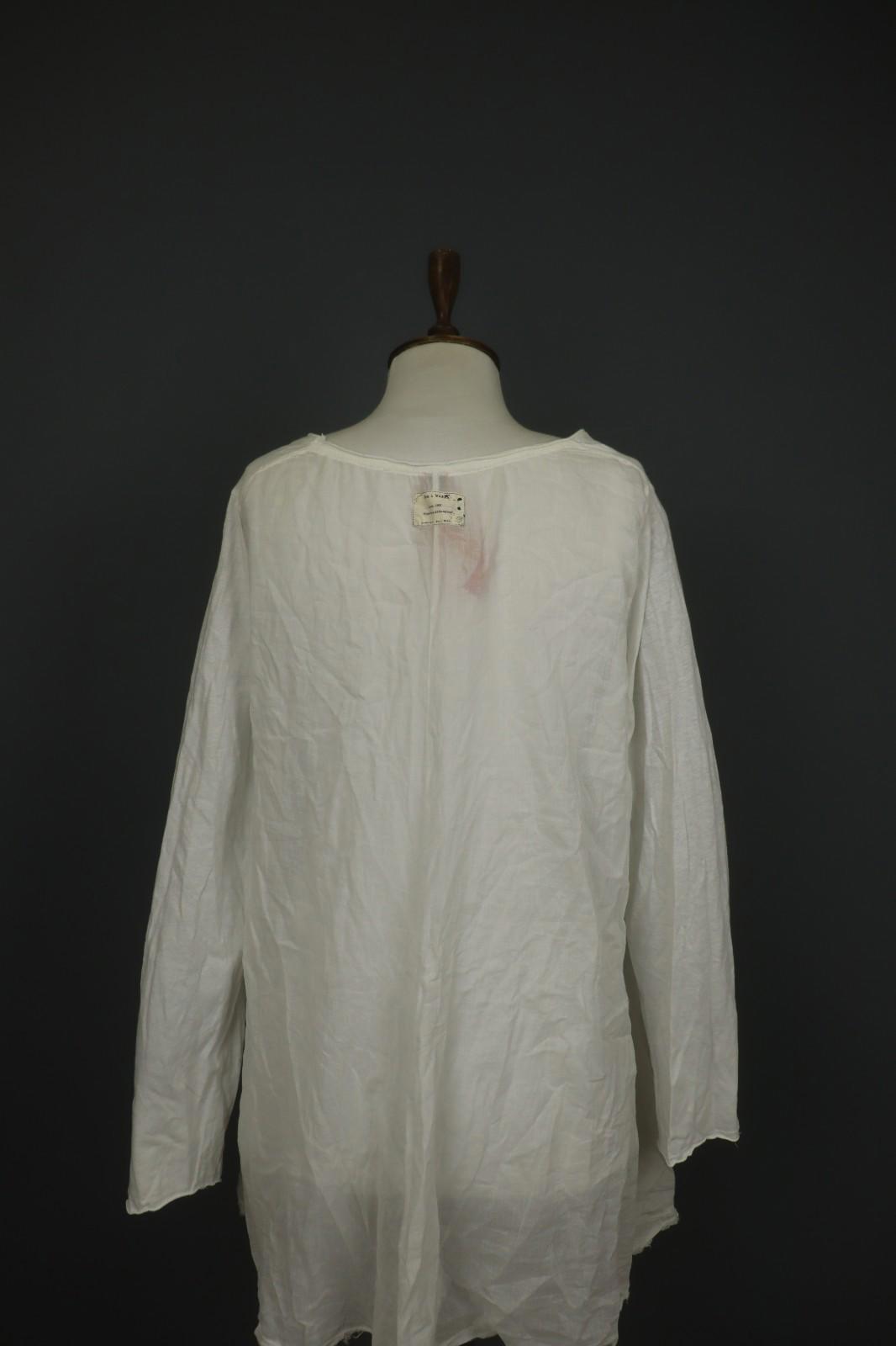 EWA I WALLA White Cotton Round Neck Long Sleeve High Low Blouse Top – Size M