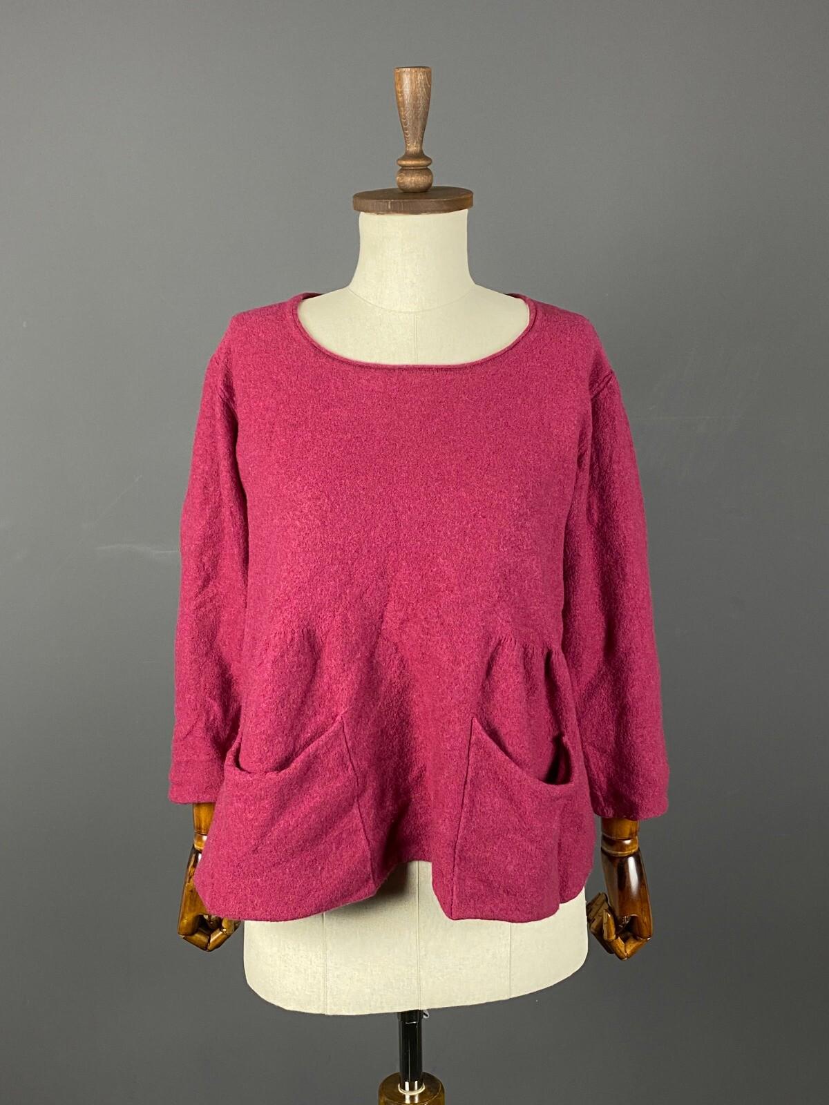 OSKA Regular Fit Pink Wool Knit Lagenlook Long Sleeve Sweater – Size 4