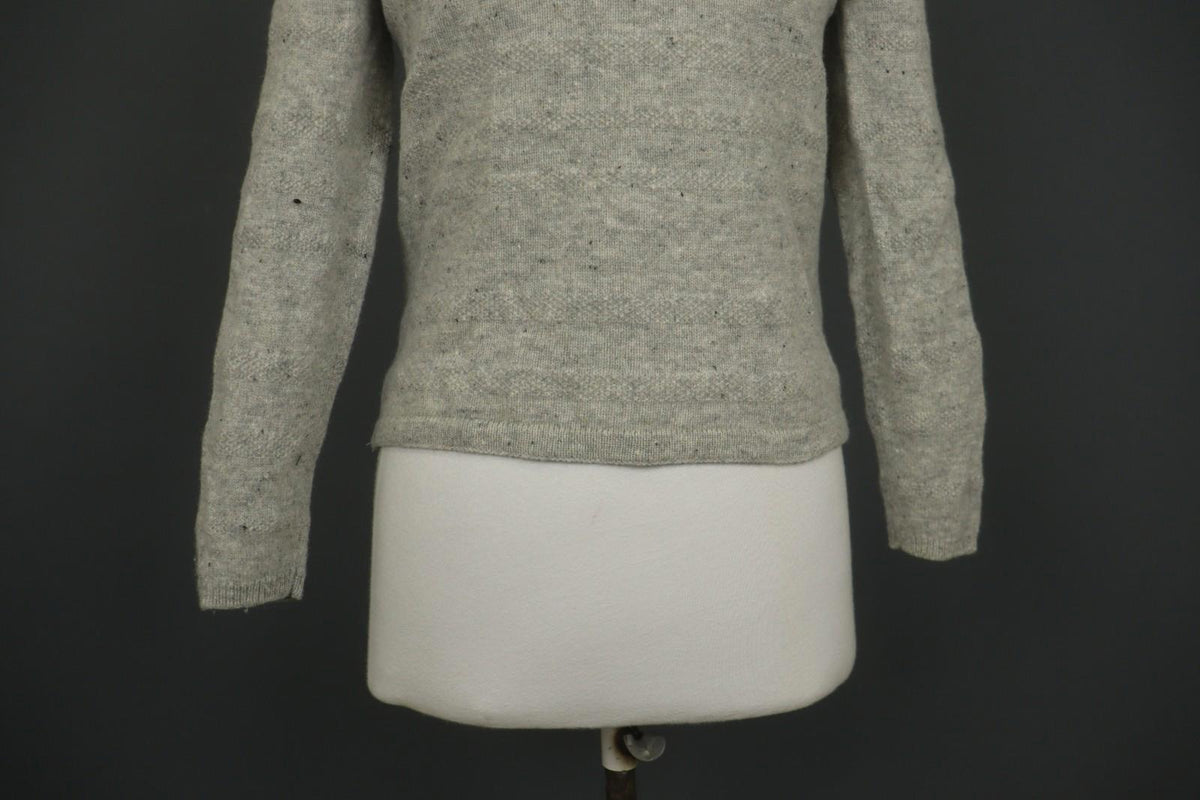 GUDRUN SJODEN Gray Crew Neck Raglan Sleeve Button Front Cardigan Sweater – Size S