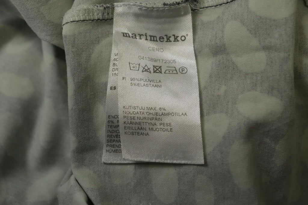 MARIMEKKO CERO White & Black Polka Dot Round Neck Long Sleeve Blouse Top – Size M