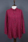 GUDRUN SJODEN Red Long Sleeve Button Front Shirt Dress – Size M