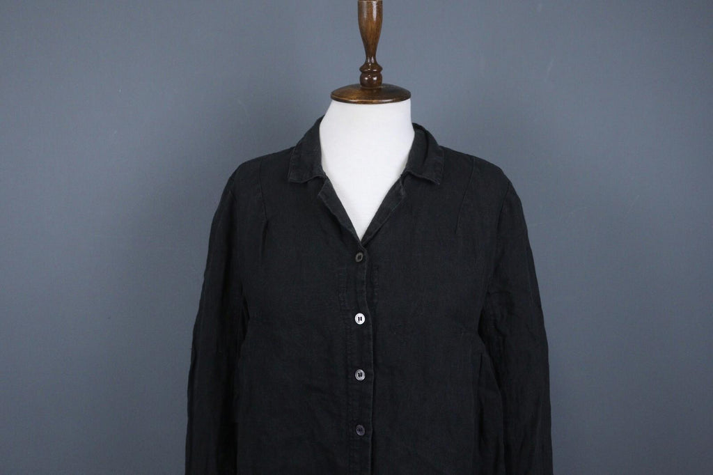GUDRUN SJODEN Black Long Sleeve Casual Button Up Shirt – Size S