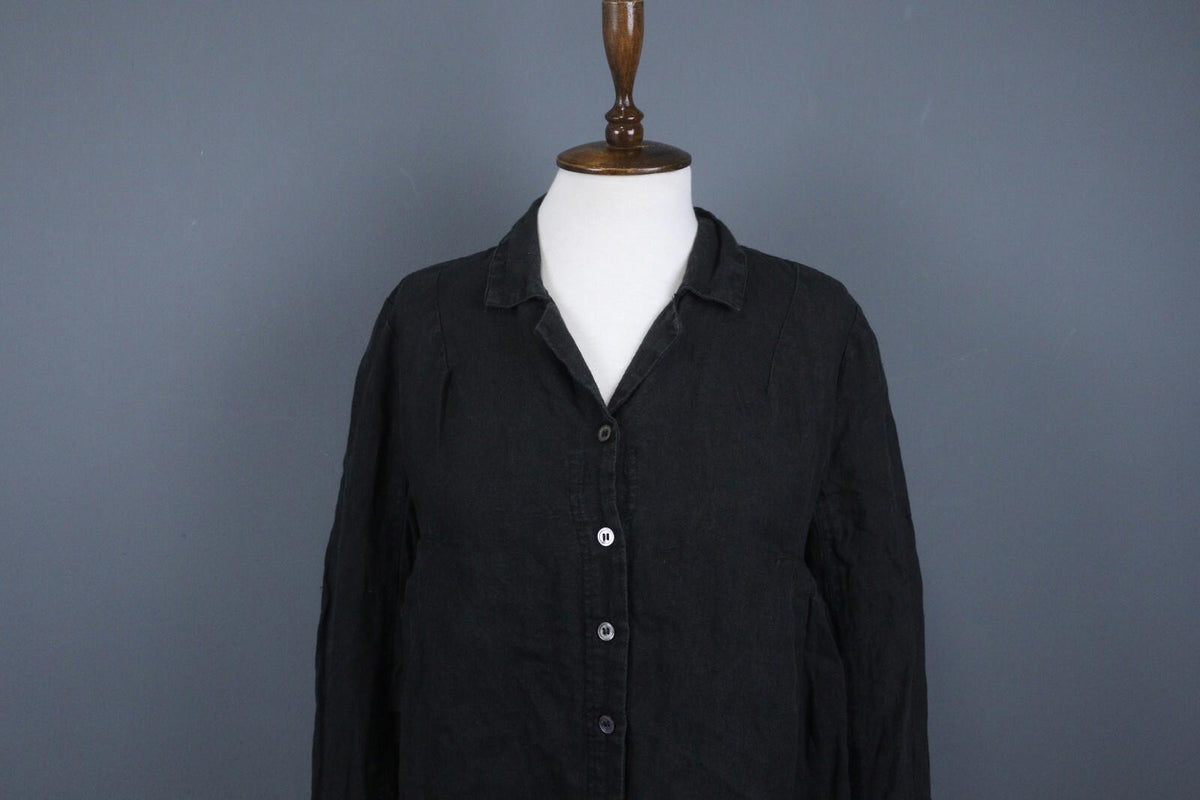GUDRUN SJODEN Black Long Sleeve Casual Button Up Shirt – Size S