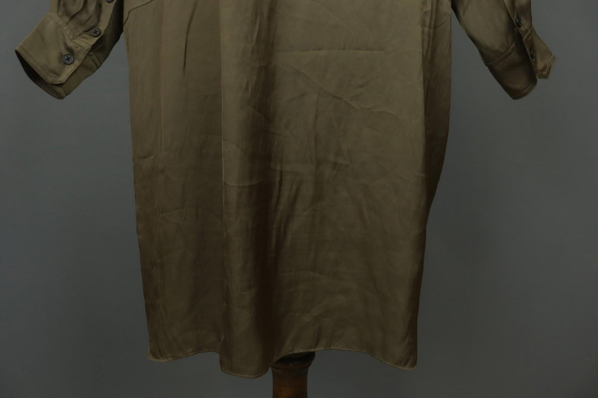 ZADIG&VOLTAIRE Green Long Sleeve Band Collar Button Front Shirt Dress – Size S