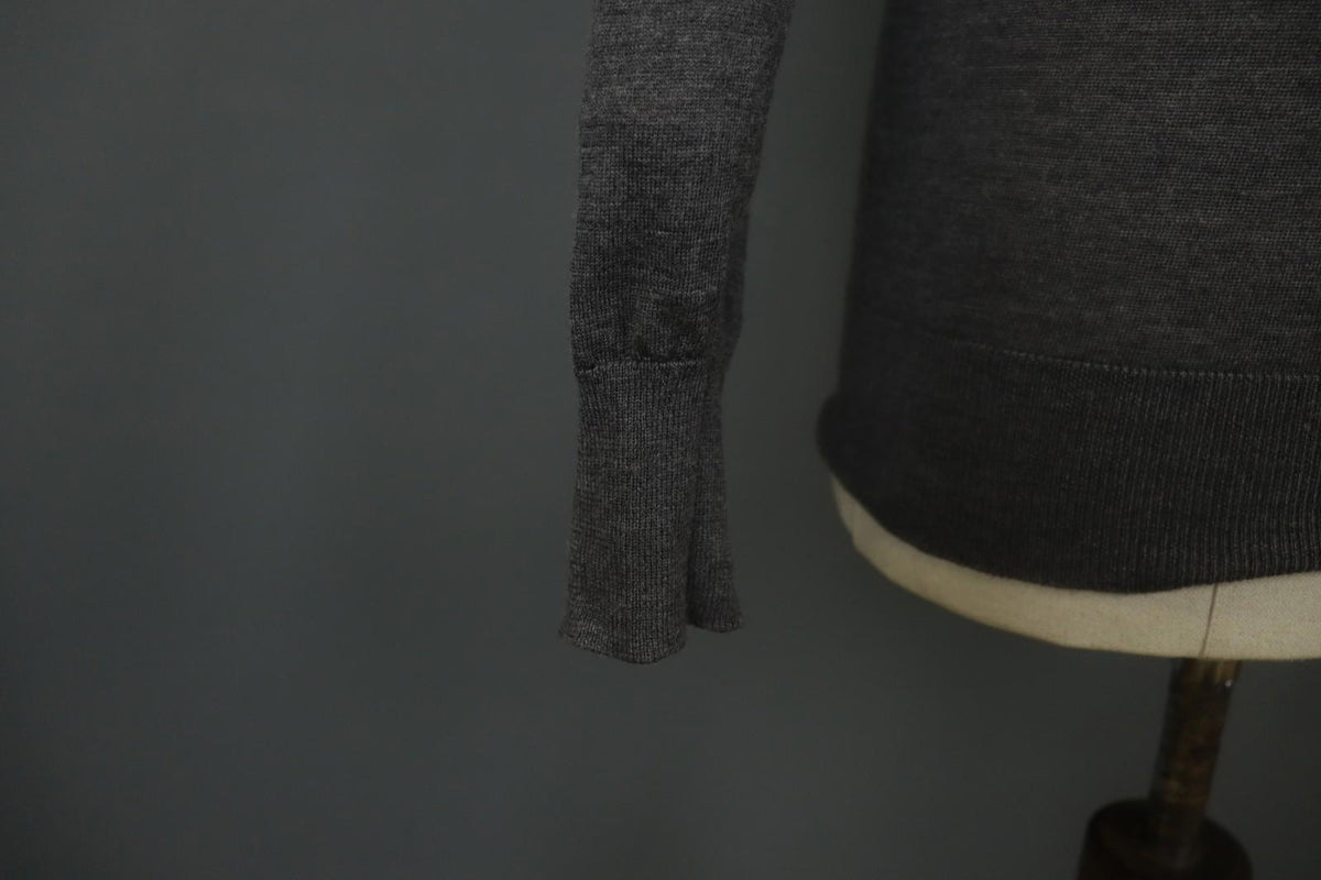 BALLANTYNE Gray 100% Wool High Neck Raglan Sleeve Pullover Sweater – Size M