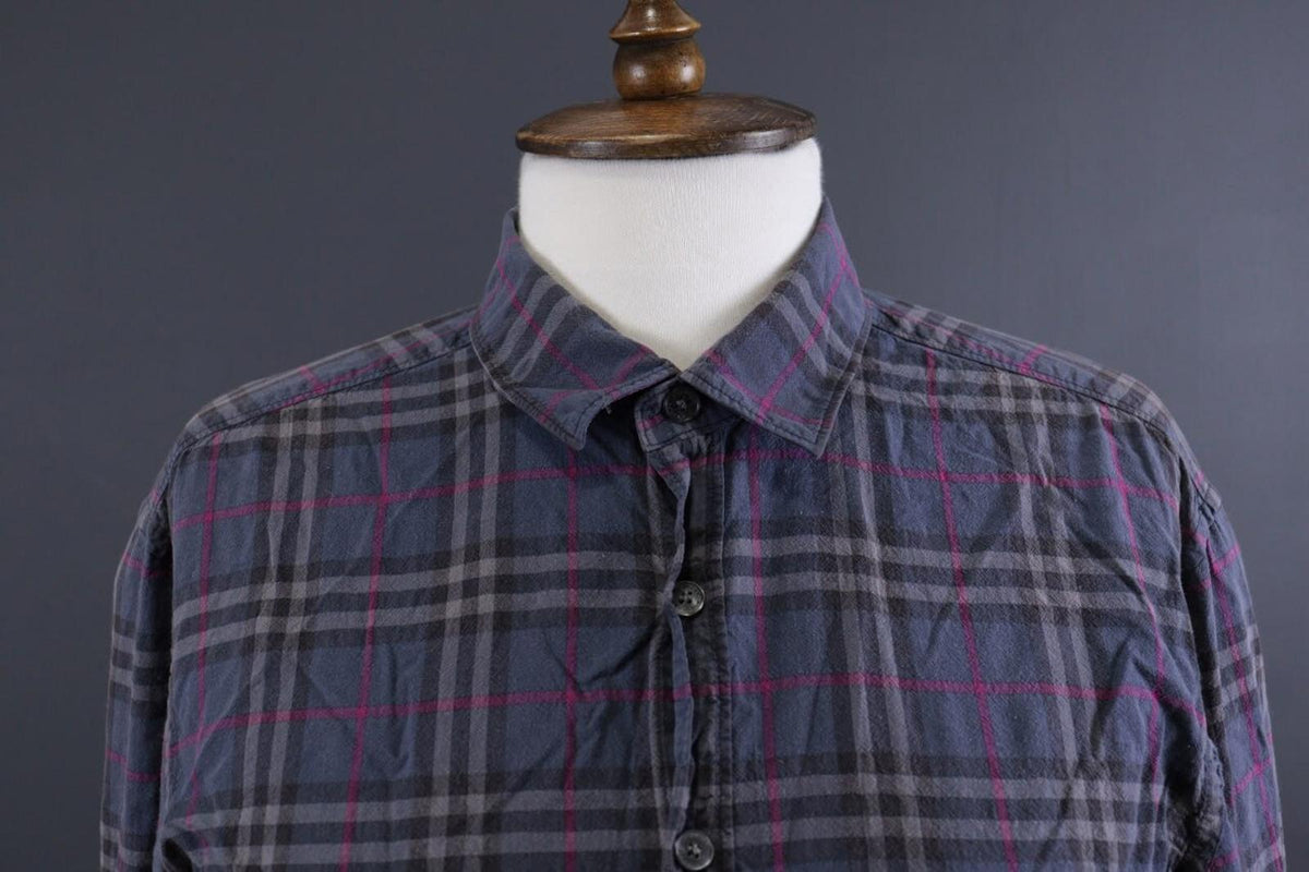 BURBERRY BRIT Multicolor Nova Check Long Sleeve Button Down Blouse Shirt – Size M