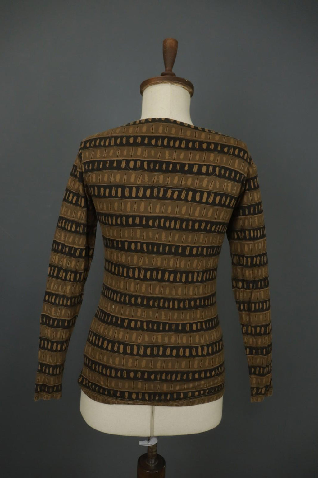 GUDRUN SJODEN Multi Striped Long Sleeve Round Neck Pullover Blouse Top – Size S