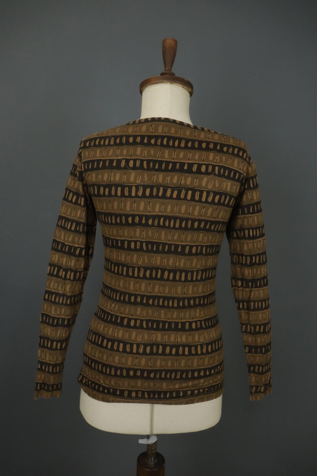 GUDRUN SJODEN Multi Striped Long Sleeve Round Neck Pullover Blouse Top – Size S