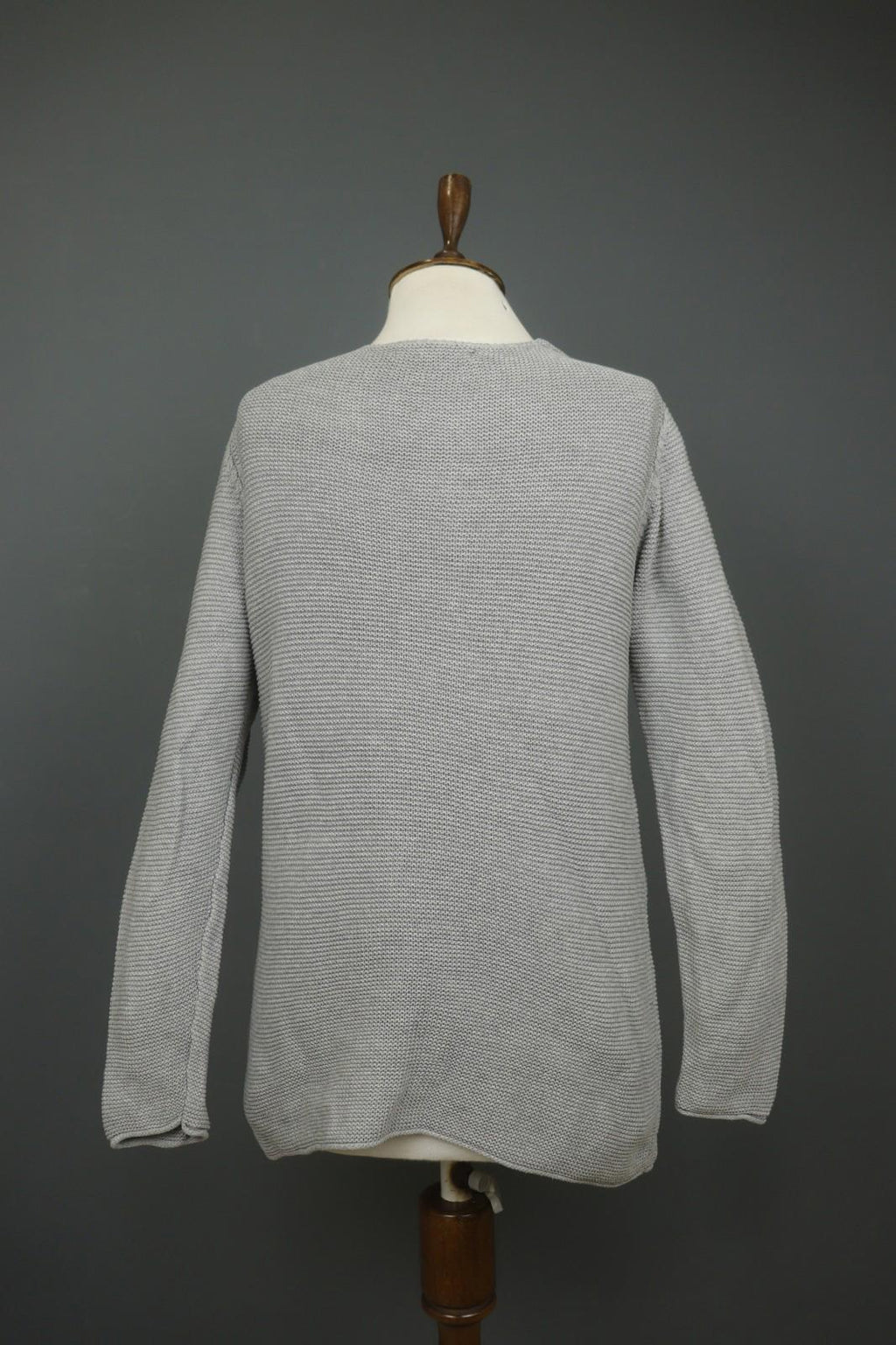 GUDRUN SJODEN Gray 100% Cotton Long Sleeve Round Neck Pullover Sweater – Size S