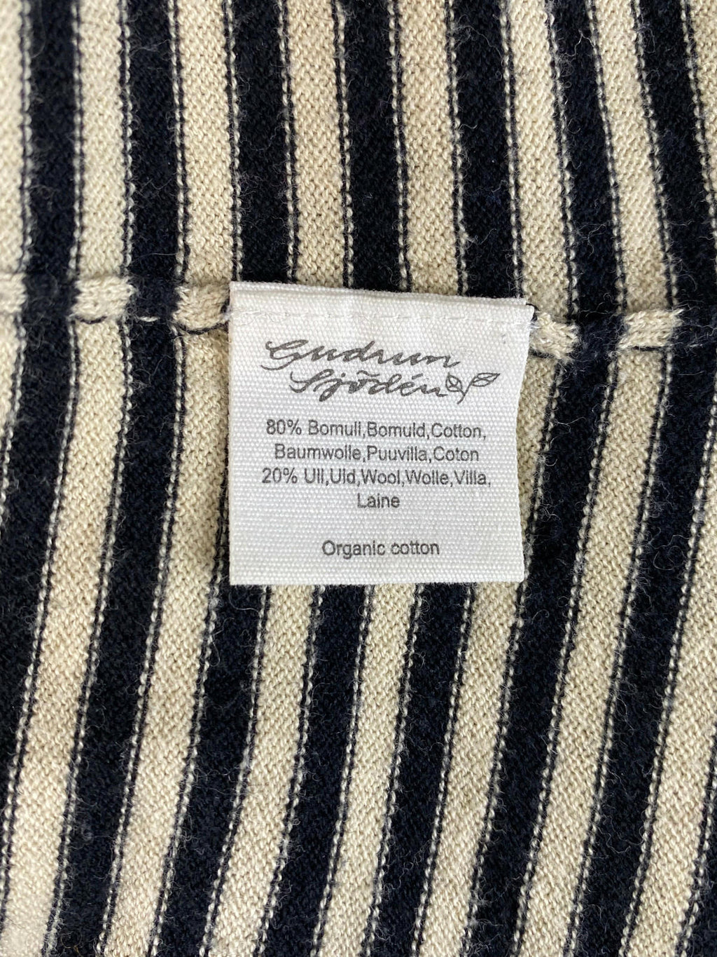 GUDRUN SJODEN Striped Wool Long Sleeve Top Tunic – Size S