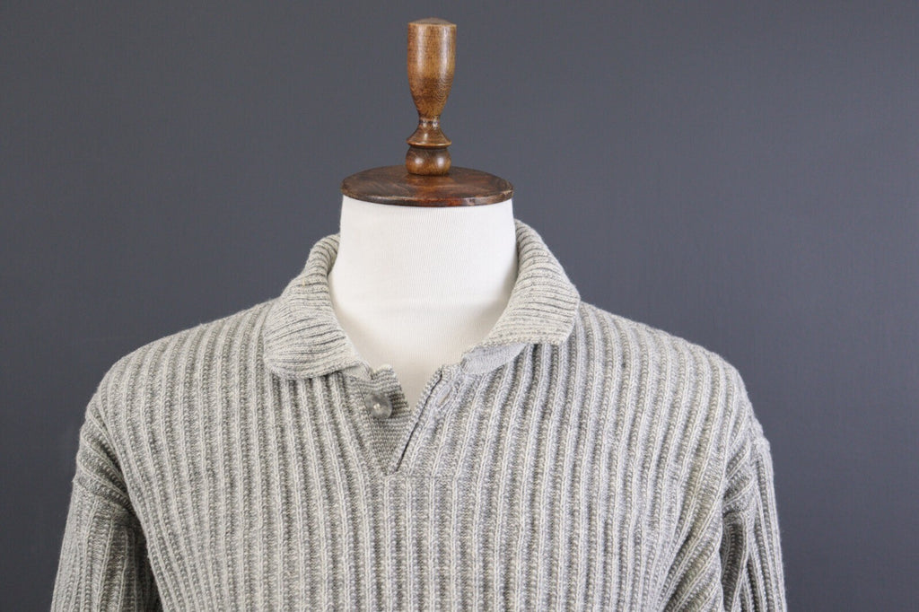 Carlo Colucci Limited Japan Gray Polo Neck Ribbed Sweater – Size L US 42 EU 52