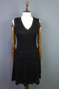 MISSONI Black Long Sleeve V-Neck A-Line Bodycon Dress – Size 44