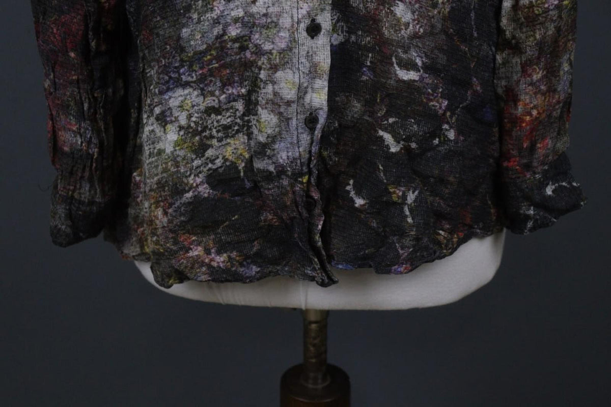 HIGH USE Multi Tie Dye Viscose Collar Long Sleeve Button Front Shirt Top – Size 6