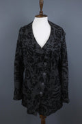 TOAST Black Gray Geometric Pattern Wool Tweed Button Front Blazer Jacket Sz M/L