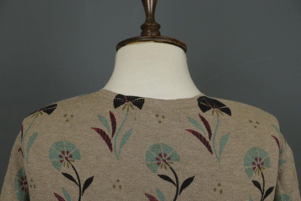 GUDRUN SJODEN Multicolor Floral 100% Cotton Button Front Cardigan Sweater – Size S