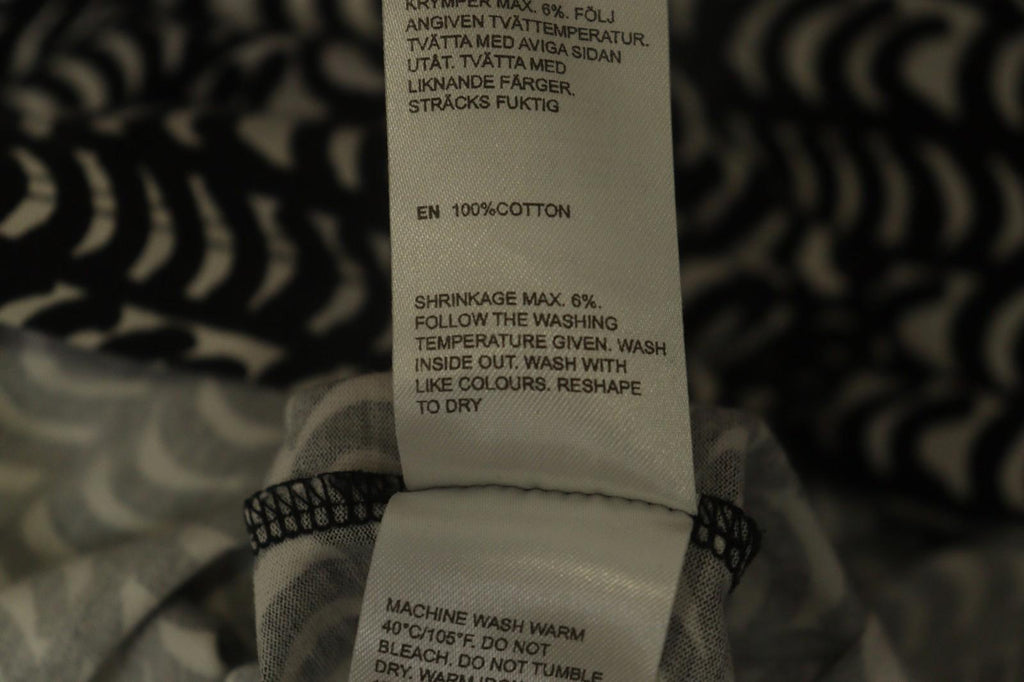 MARIMEKKO PERETTA SESLONKI Black White Geometric Round Neck Tunic Dress S/M
