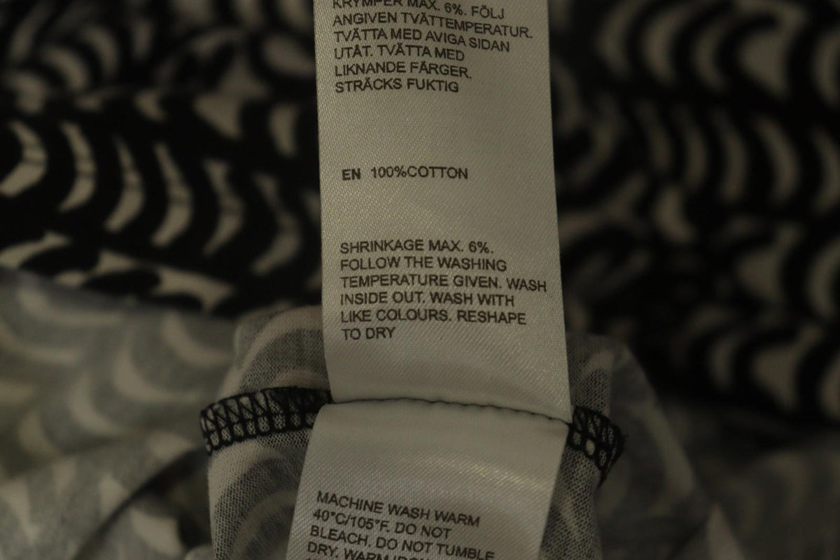 MARIMEKKO PERETTA SESLONKI Black White Geometric Round Neck Tunic Dress S/M