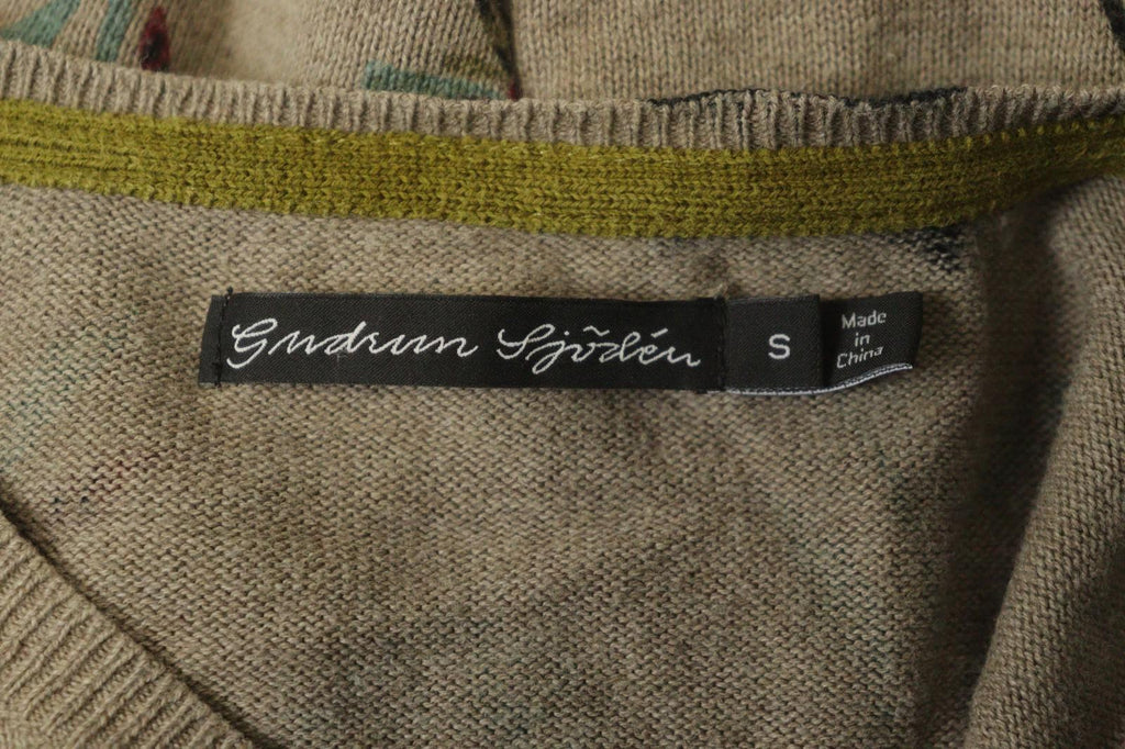 GUDRUN SJODEN Multicolor Floral 100% Cotton Button Front Cardigan Sweater – Size S