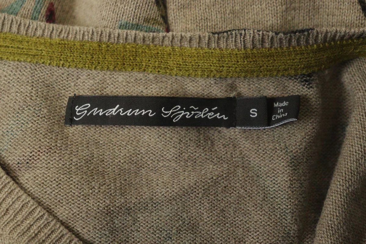 GUDRUN SJODEN Multicolor Floral 100% Cotton Button Front Cardigan Sweater – Size S