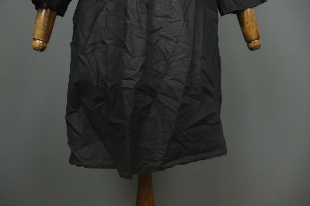 GUDRUN SJODEN Black Cotton Pintuck 3/4 Sleeve Button Front Shirt Dress – Size S