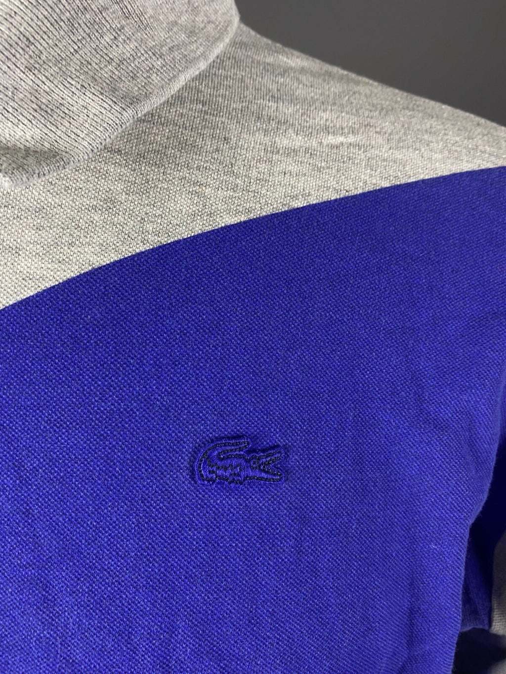 Lacoste Slim Fit Gray Colourblock Long Sleeve Polo Shirt 8 3XL 2XL