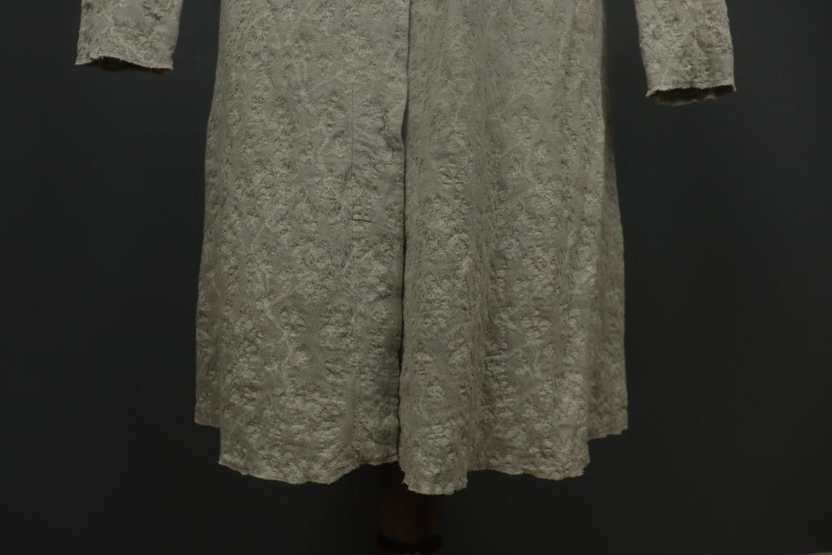 TRANSIT PAR-SUCH Gray Floral Long Sleeve Button Front Sweater Dress – Size 3