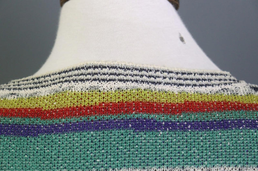 MISSONI SPORT Multi Striped Cotton Knitted Long Sleeve Pullover Sweater – Size 44