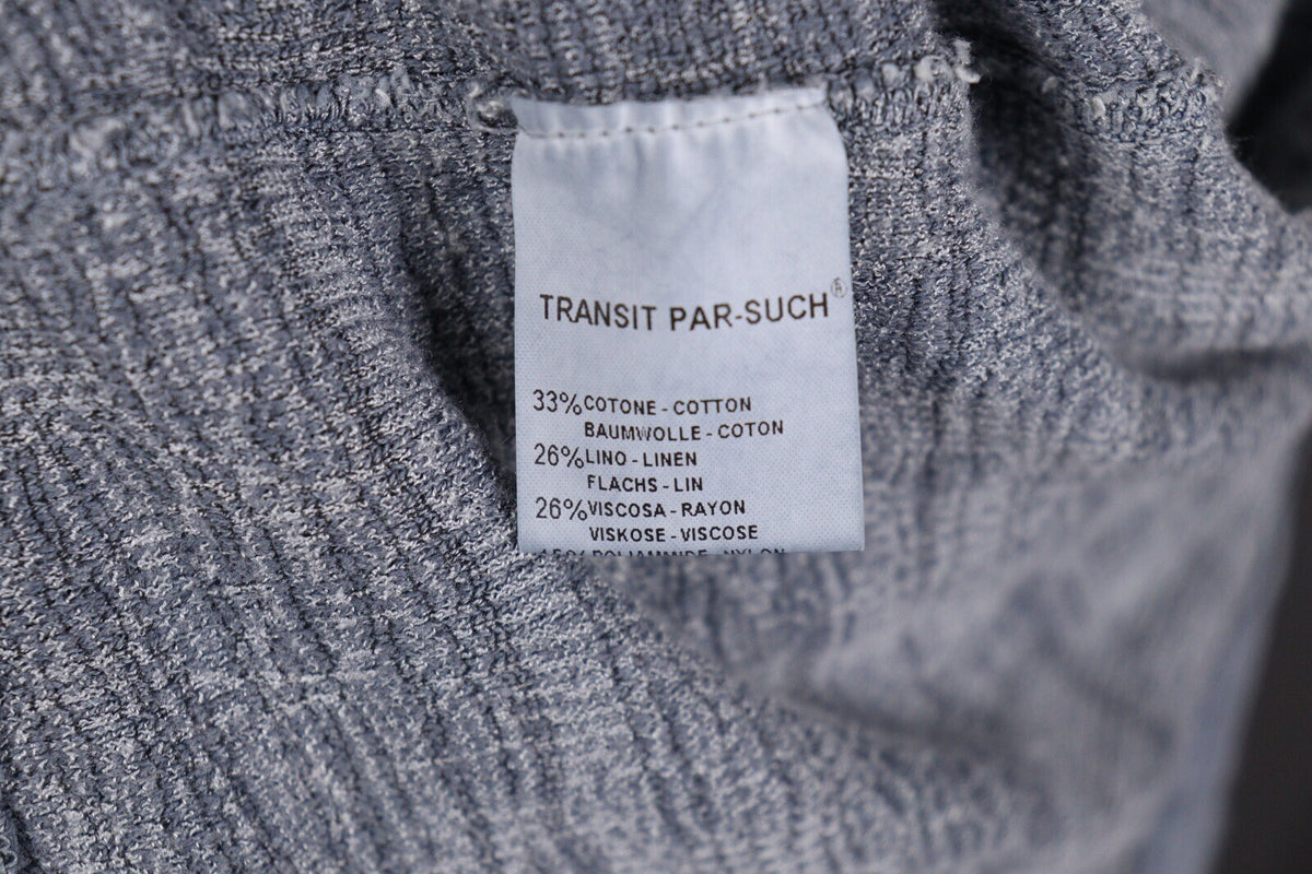 Transit Par Such 530 Gray Long Sleeve Linen Blend Dress – Size 5