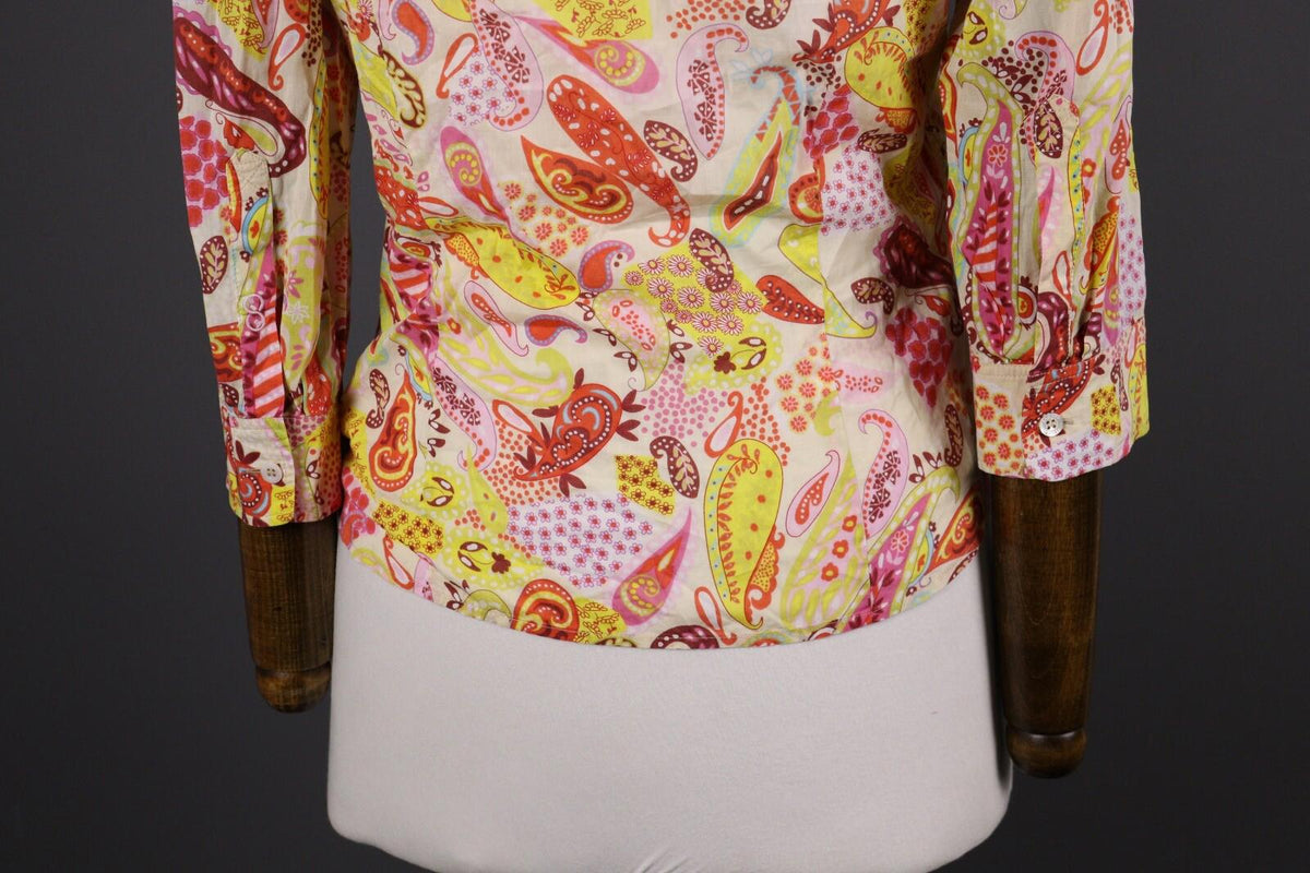 ESCADA SPORT Multicolor Jacquard Paisley Long Sleeve Blouse Shirt – Size 36