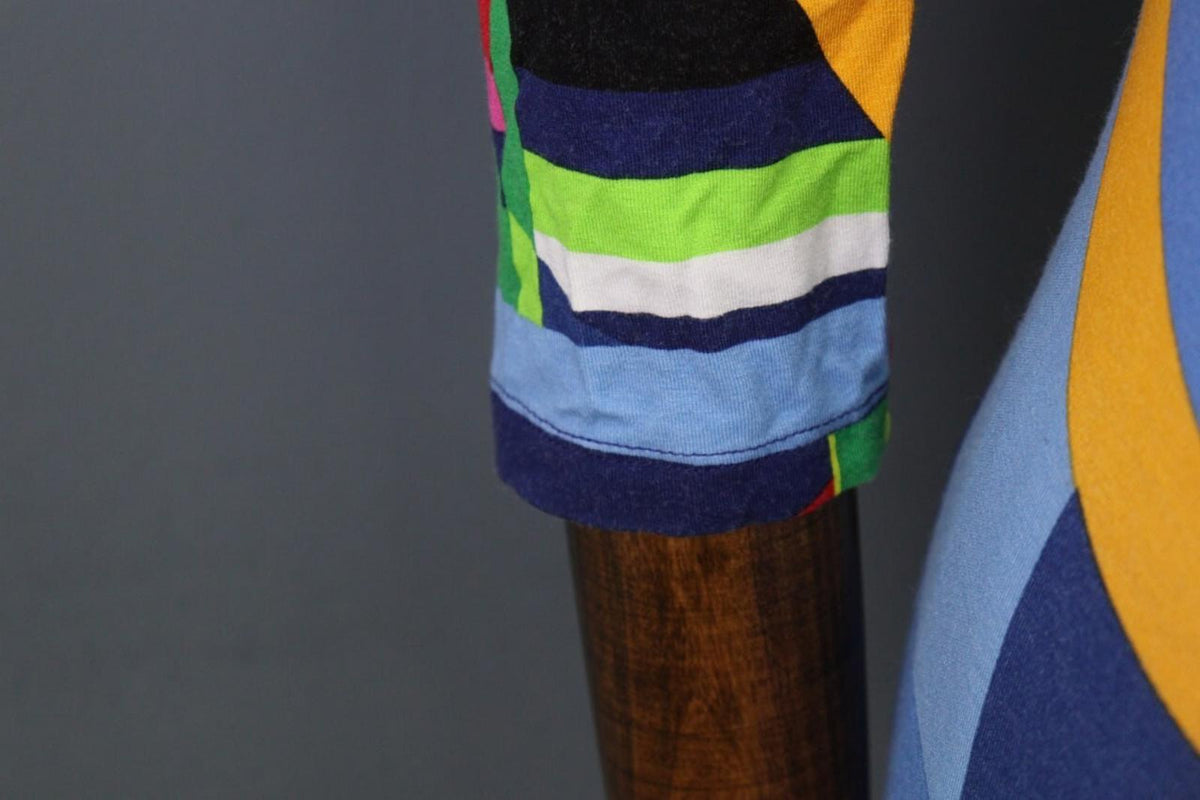 RALPH LAUREN BLACK LABEL Multicolro Colorful 3/4 Sleeve Stretch Blouse Top