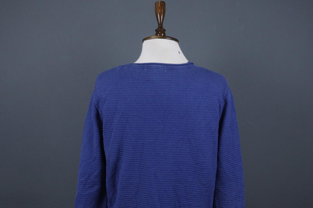 GUDRUN SJODEN Blue Striped Long Sleeve Top Blouse – Size M