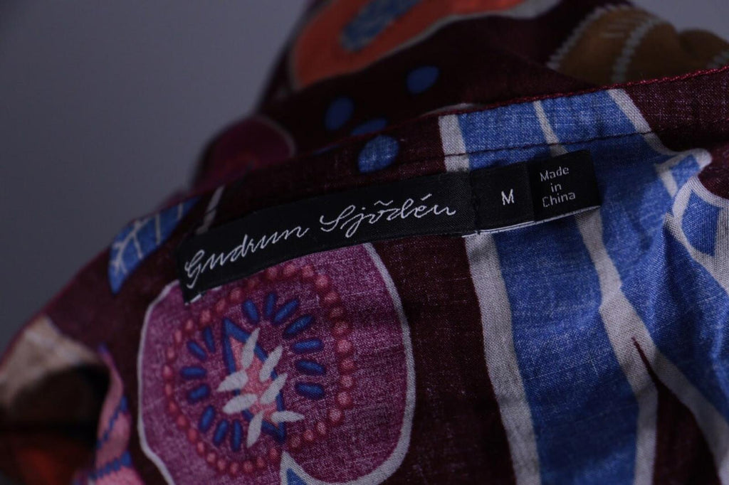 GUDRUN SJODEN Multicolor Fruits Print Sleeveless Blouson Dress – Size M