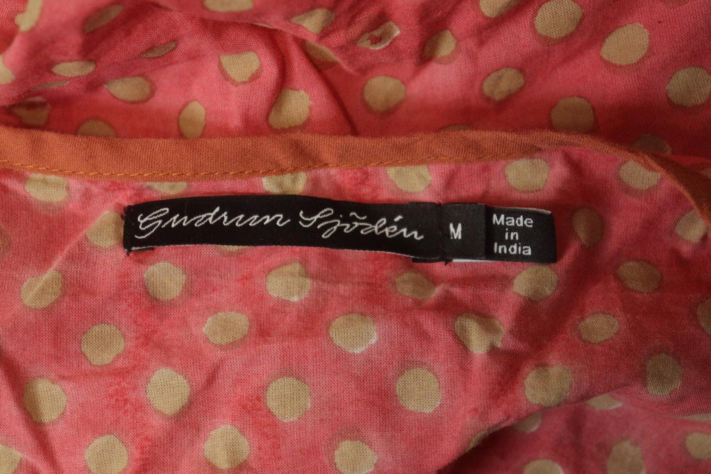 GUDRUN SJODEN Multicolor Polka Dot Organic Cotton Button Front Shift Dress Sz M