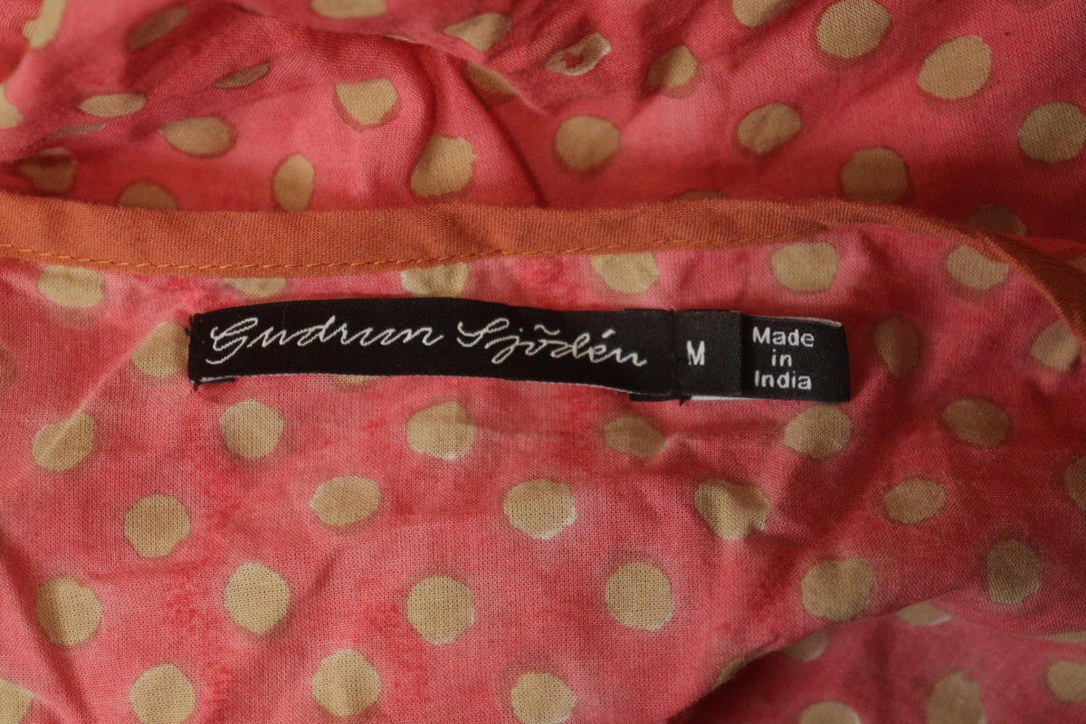GUDRUN SJODEN Multicolor Polka Dot Organic Cotton Button Front Shift Dress Sz M
