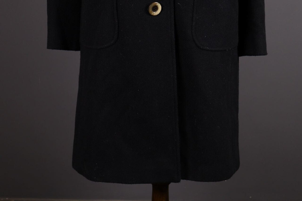 WEEKEND MAX MARA Black Multipocket Wool Tweed Coat – Size I 44 / GB 12 / USA 10