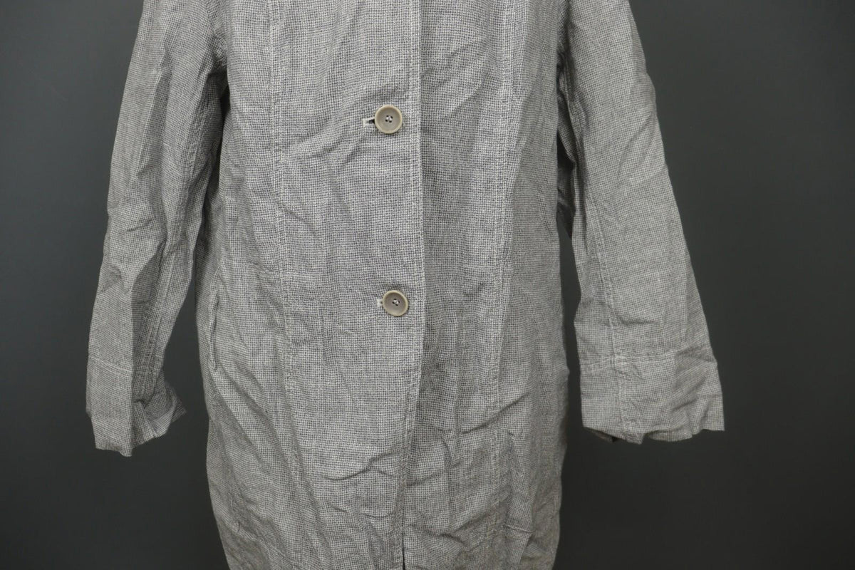 OSKA Gray Pleated Back Slit Sleeve Collared Button Front Shirt Dress – Size 2