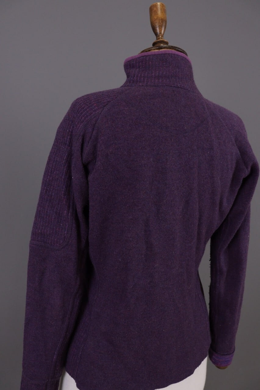 Mountain Hard Wear Purple Wool High Neck Full Zip Fleece Sweater – Size M – Used