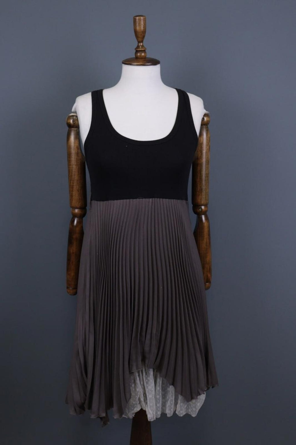 COP COPINE GREEN ROBE Black / Brown Mesh Sleeveless Bodycon Dress – Size 3