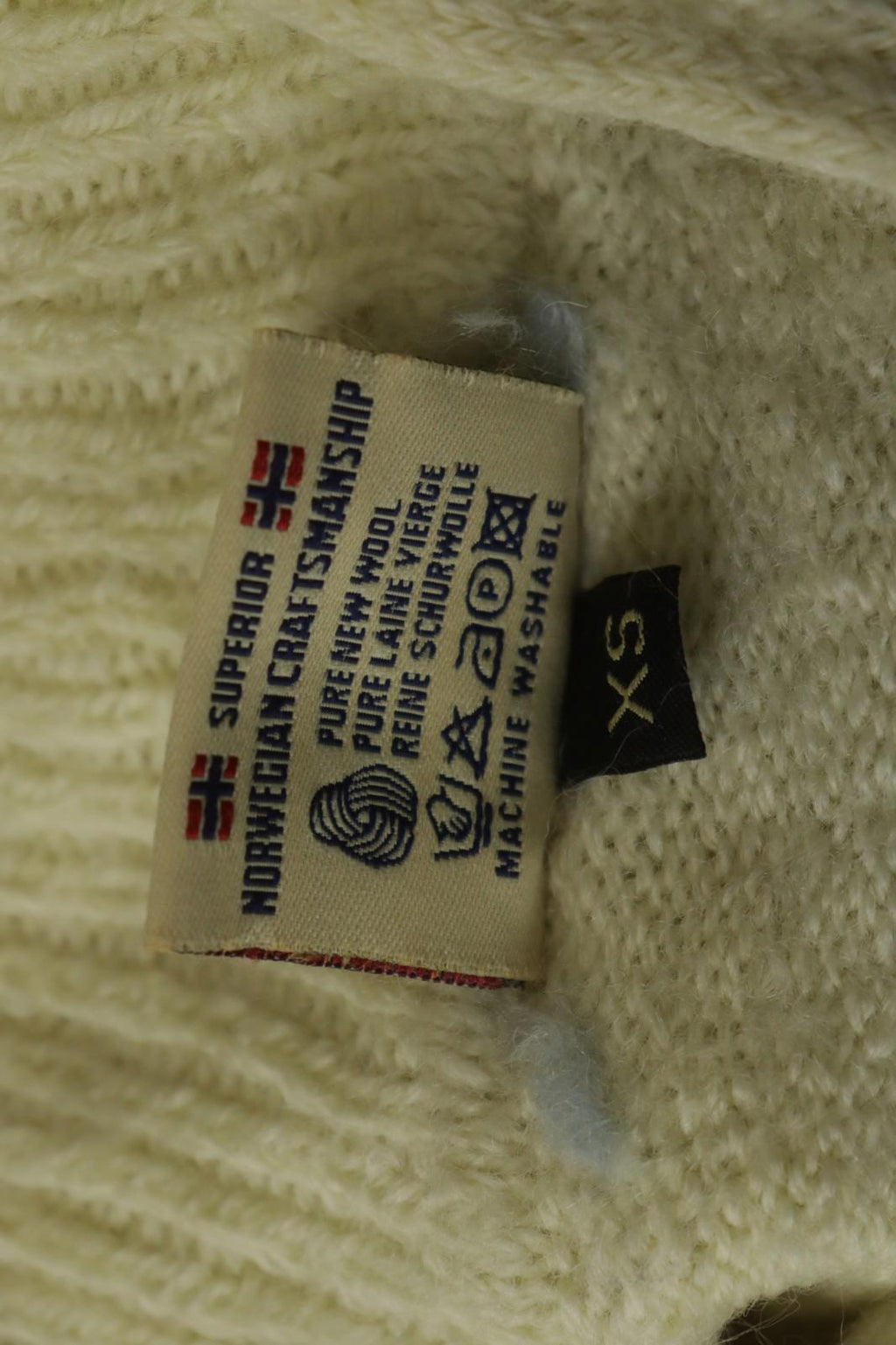 DALE OF NORWAY Blue & White Wool Knitted Mock Neck 1/4 Zip Ski Sweater – Size XS