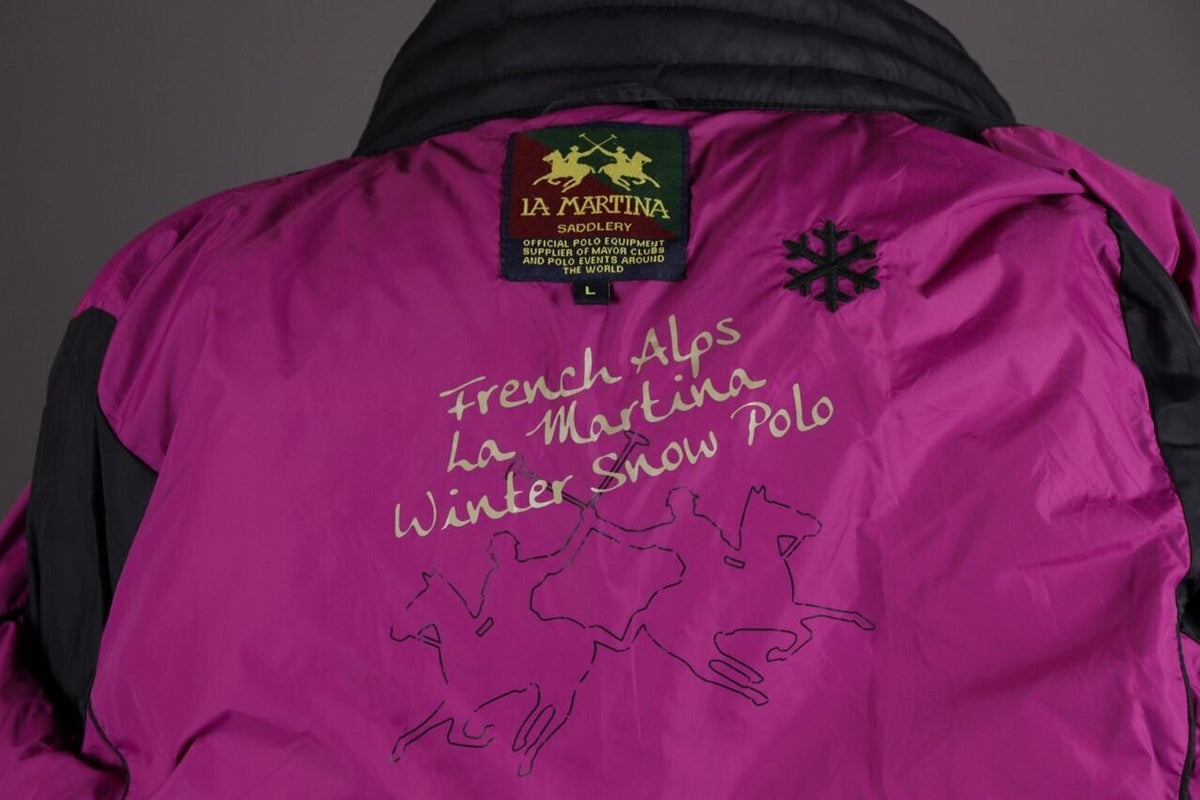 La Martina Saddlery Winter Snow Polo Belted Full Zip Quilted Down Jacket – Size L