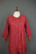 GUDRUN SJODEN Orange Abstract Casual Long Sleeve Button Front Shirt Dress – Size S
