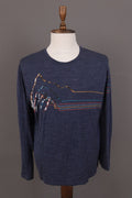 Icebreaker Merino Blue Striped Wool Crew Activewear Baselayer Shirt – Size XL