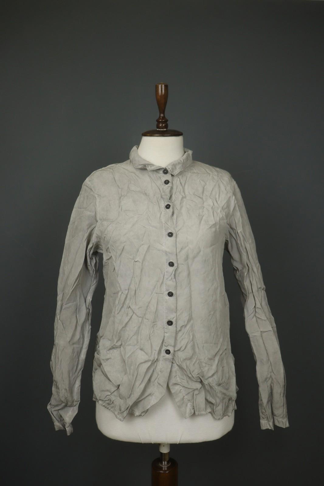 RUNDHOLZ DIP Gray 100% Cupro Long Sleeve Collared Casual Button-Up Shirt – Size S