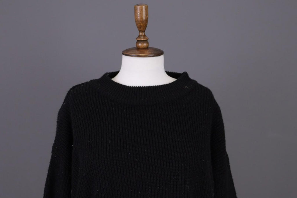 RUNDHOLZ Black Tight Knitted Crew Neck Long Sleeve Pullover Sweater – Size M