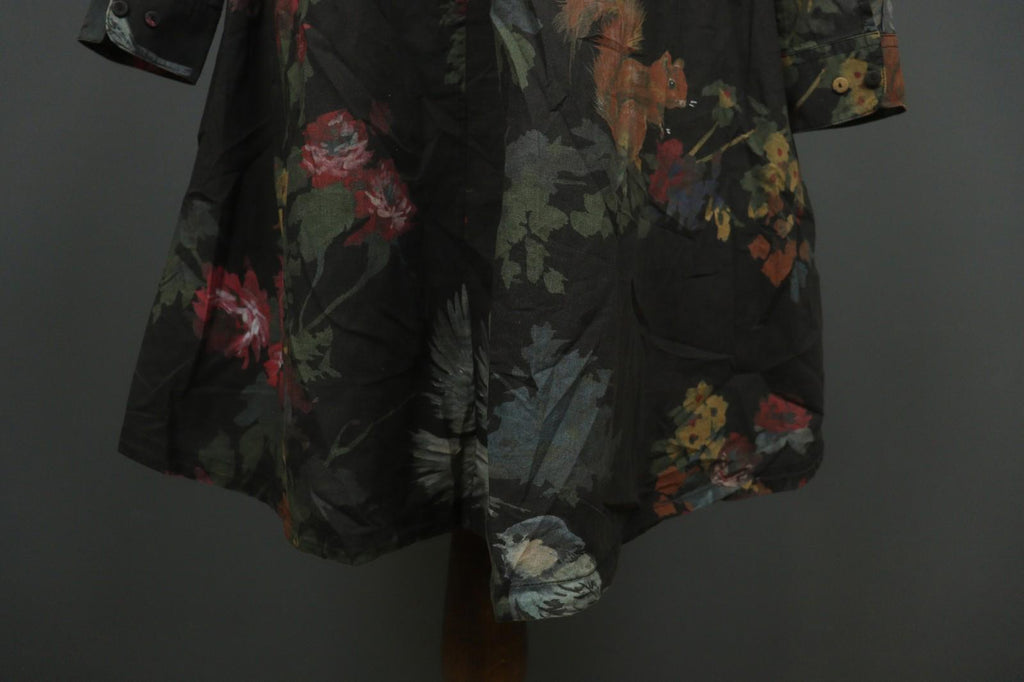 HANNES ROETHER Multi Floral Cotton Long Sleeve Button Front Shirt Dress – Size S