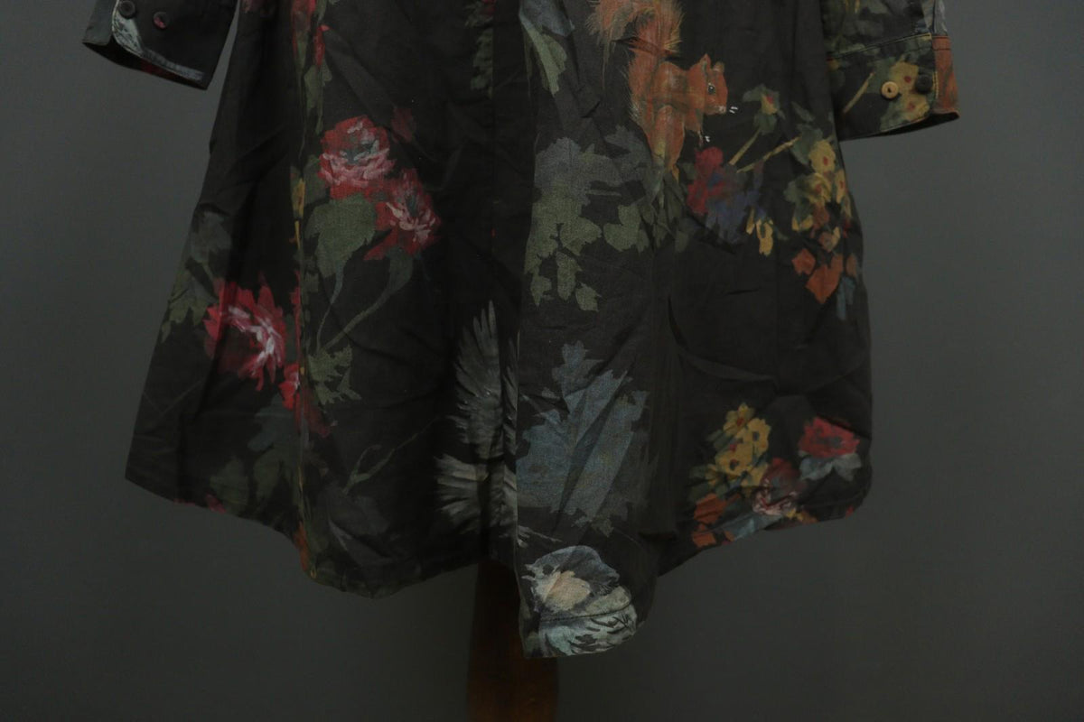 HANNES ROETHER Multi Floral Cotton Long Sleeve Button Front Shirt Dress – Size S