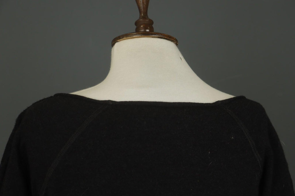 ANNETTE GORTZ Black Wool Long Sleeve Boat Neck Casual Pullover Blouse Top – Size M